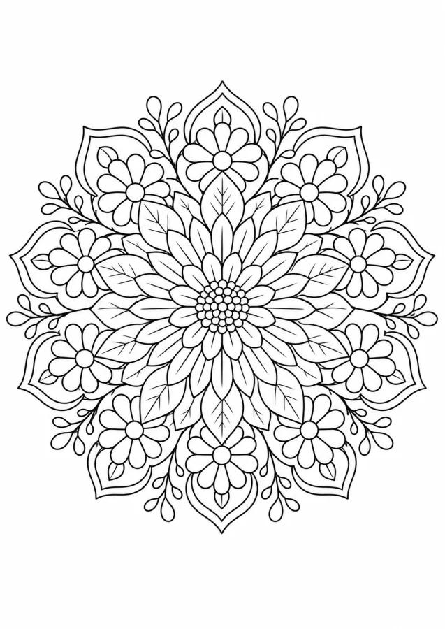 Un mandala floral décoratif