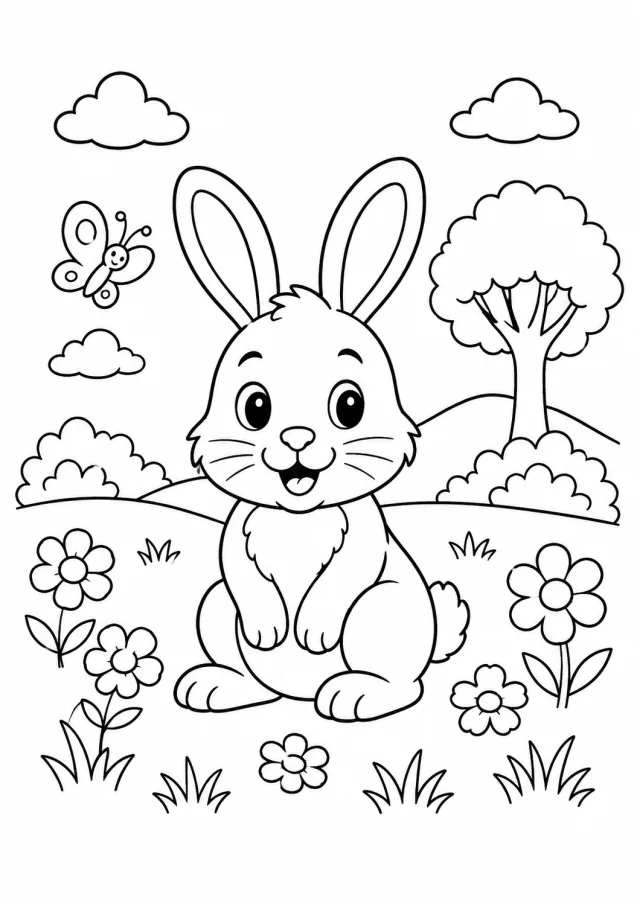 Un lapin dans un pré